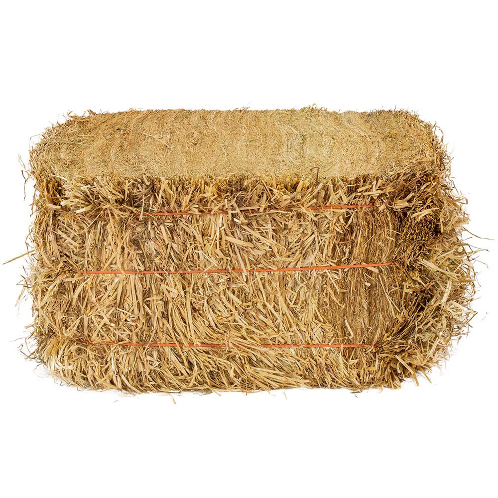 Straw in double compressed small bales for bedding