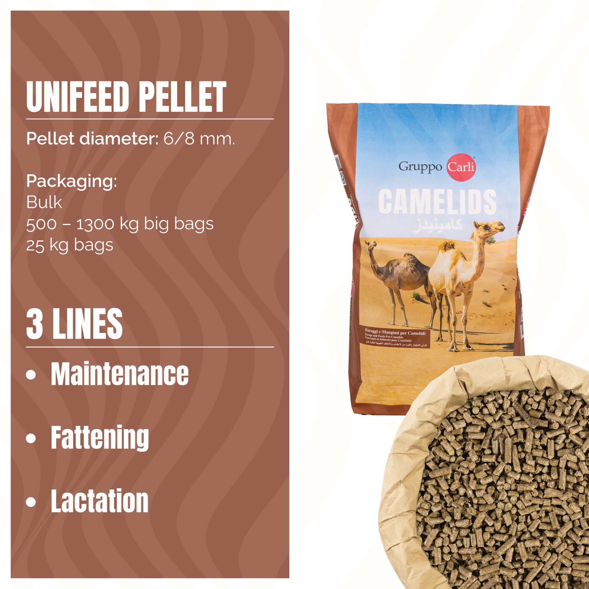 Cmelids CAMELIDS, the new Gruppo Carli feed line - Gruppo Carli